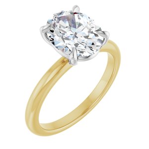 Hadar Claw-Prong Engagement Ring in 14K Yellow/White Gold, shown with an assumed 2 carat center diamond
