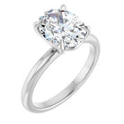 Hadar Claw-Prong Engagement Ring in 18K White Gold, shown with an assumed 2 carat center diamond
