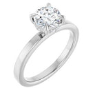 Hadar Claw-Prong Hidden Halo-Style Engagement Ring in 18K White Gold, shown with an assumed 2 carat center diamond