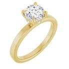 Hadar Claw-Prong Hidden Halo-Style Engagement Ring in 18K Yellow Gold, shown with an assumed 2 carat center diamond