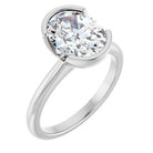 Hadar Half-Bezel Engagement Ring in 18K White Gold, shown with an assumed 2 carat center diamond