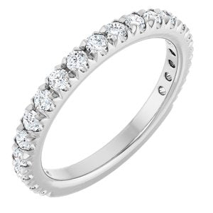 Hadar French-Set Accented Engagement Ring or Band in 18K White Gold, shown with an assumed 2 carat center diamond
