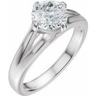 Hadar Claw-Prong Split Shank Solitaire Engagement Ring or Band in 18K White Gold, shown with an assumed 2 carat center diamond