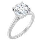 Round Claw-Prong Hidden Halo Engagement Ring in 14K White Gold