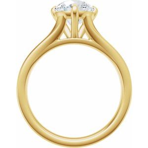 Hadar Claw-Prong Split Shank Solitaire Engagement Ring or Band in 18K Yellow Gold, shown with an assumed 2 carat center diamond