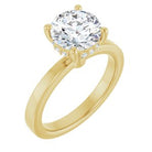 Round Hidden Halo Engagement Ring in 14K Yellow Gold