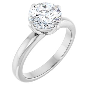 Round Claw-Prong Solitaire Engagement Ring in 14K White Gold