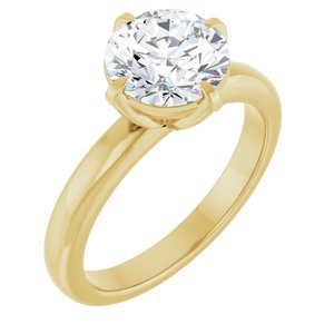 Round Claw-Prong Solitaire Engagement Ring in 14K Yellow Gold