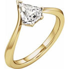 Shield Hidden Halo Engagement Ring in 14K Yellow Gold