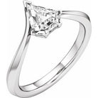 Shield Hidden Halo Engagement Ring in 14K White Gold