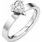 Shield Solitaire Engagement Ring in 14K White Gold