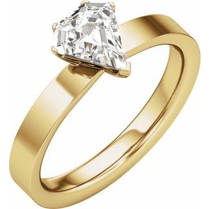 Shield Solitaire Engagement Ring in 14K Yellow Gold