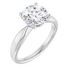 Round Solitaire Engagement Ring in 14K White Gold