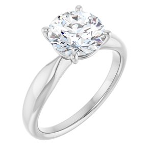 Round Solitaire Engagement Ring in 14K White Gold