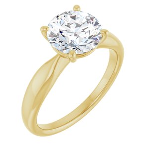 Round Solitaire Engagement Ring in 14K Yellow Gold