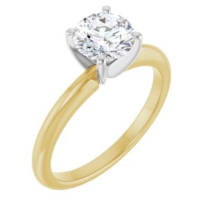 Hadar Engagement Ring in 14K Yellow/White Gold, shown with an assumed 2 carat center diamond