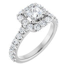 Hadar Halo-Style Engagement Ring in 18K White Gold, shown with an assumed 2 carat center diamond