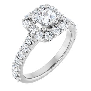 Hadar Halo-Style Engagement Ring in 18K White Gold, shown with an assumed 2 carat center diamond