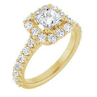 Hadar Halo-Style Engagement Ring in 18K Yellow Gold, shown with an assumed 2 carat center diamond