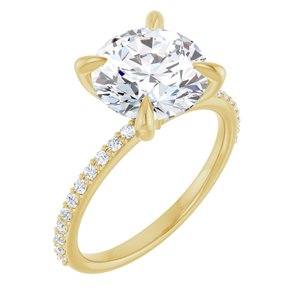 Hadar Accented Engagement Ring in 18K Yellow Gold, shown with an assumed 2 carat center diamond