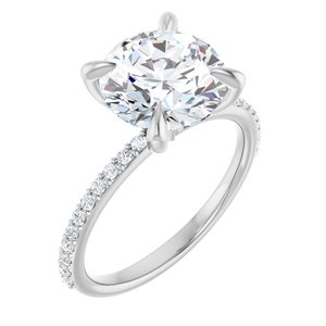 Hadar Accented Engagement Ring in 18K White Gold, shown with an assumed 2 carat center diamond