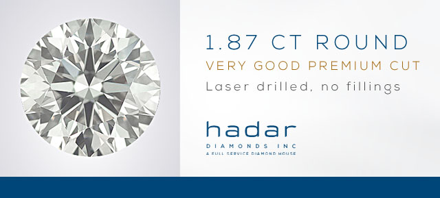 1.87 Round Cut, Laser Drilled Diamond