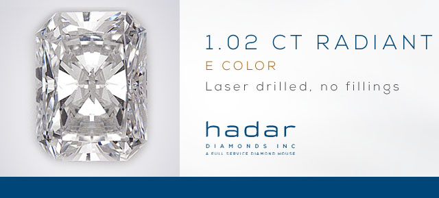 1.02 ct Radiant Cut Diamond - Laser Drilled 
