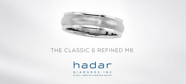 The M6 Men's Wedding Band by Hadar Diamonds